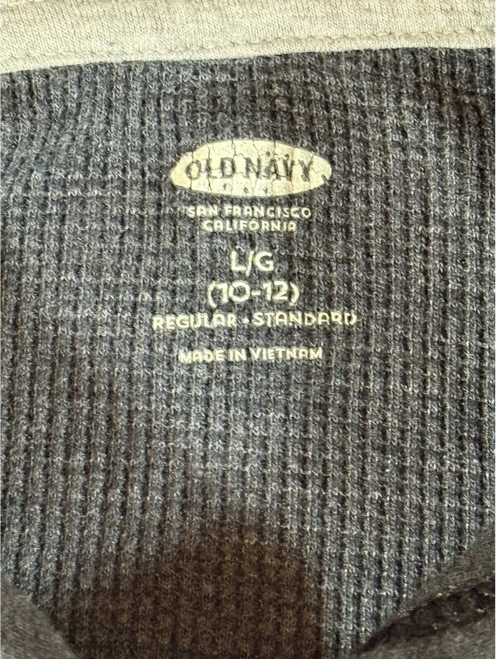 Old Navy Boys Gray Pullover Hoodie Graphic Logo Hooded Pocket Size L/G 10-12